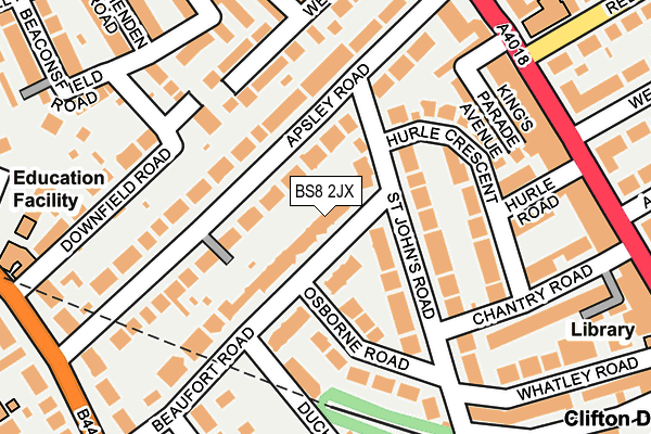 BS8 2JX map - OS OpenMap – Local (Ordnance Survey)