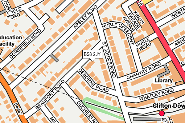 BS8 2JY map - OS OpenMap – Local (Ordnance Survey)