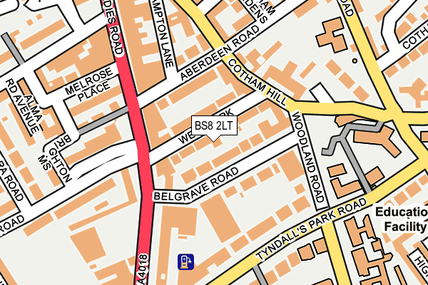 BS8 2LT map - OS OpenMap – Local (Ordnance Survey)
