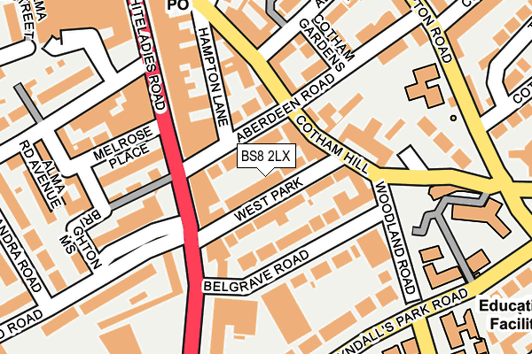 BS8 2LX map - OS OpenMap – Local (Ordnance Survey)