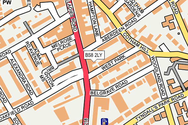 BS8 2LY map - OS OpenMap – Local (Ordnance Survey)