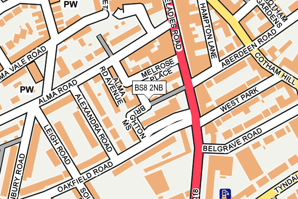 BS8 2NB map - OS OpenMap – Local (Ordnance Survey)