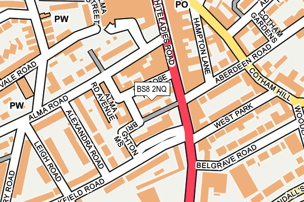 BS8 2NQ map - OS OpenMap – Local (Ordnance Survey)