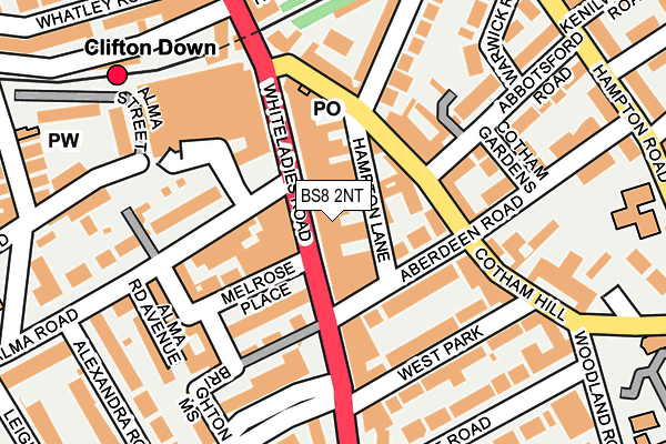 BS8 2NT map - OS OpenMap – Local (Ordnance Survey)