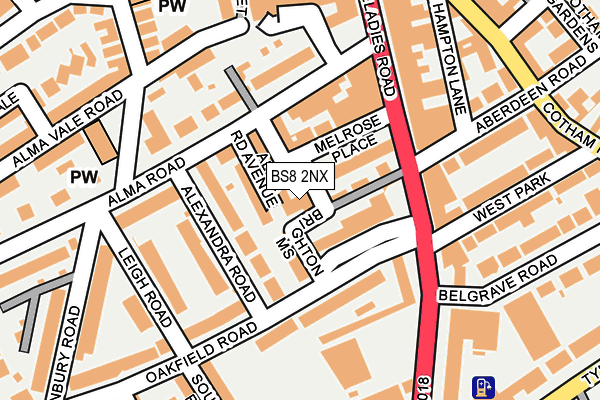 BS8 2NX map - OS OpenMap – Local (Ordnance Survey)