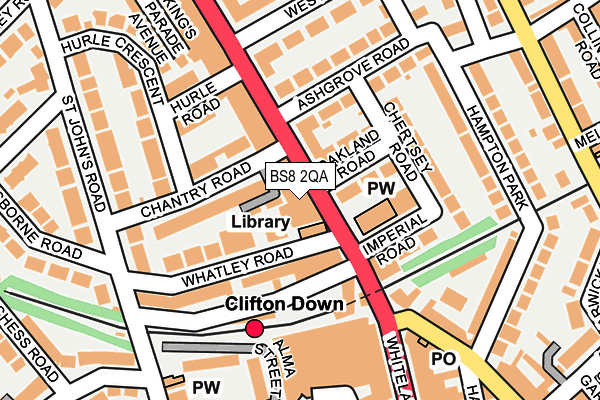 BS8 2QA map - OS OpenMap – Local (Ordnance Survey)