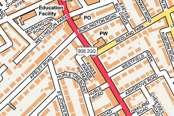 BS8 2QQ map - OS OpenMap – Local (Ordnance Survey)