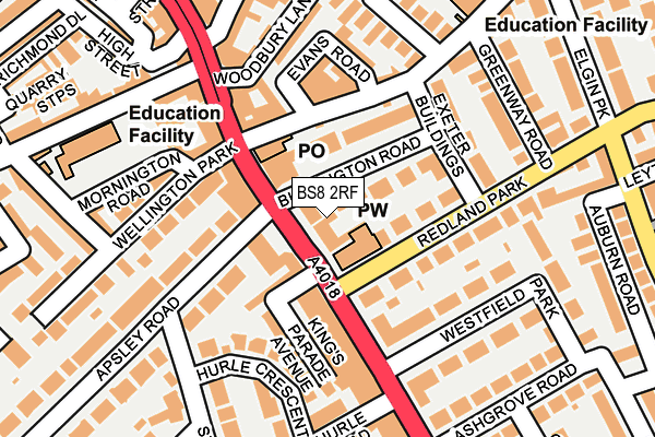 BS8 2RF map - OS OpenMap – Local (Ordnance Survey)