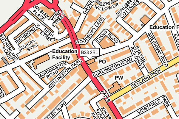 BS8 2RL map - OS OpenMap – Local (Ordnance Survey)