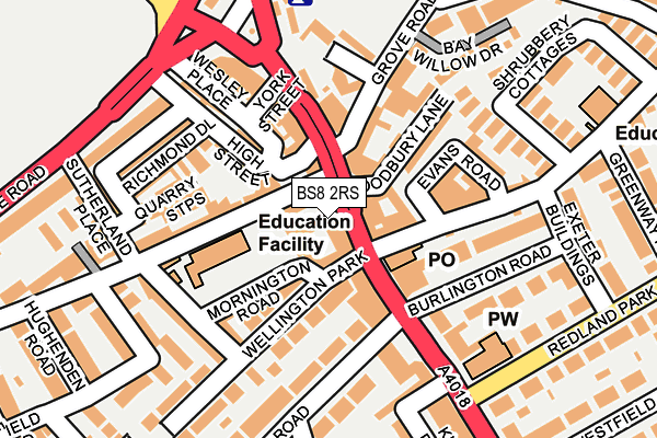 BS8 2RS map - OS OpenMap – Local (Ordnance Survey)