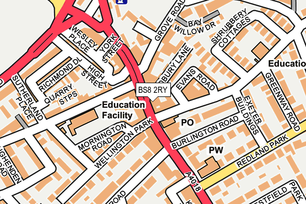 BS8 2RY map - OS OpenMap – Local (Ordnance Survey)