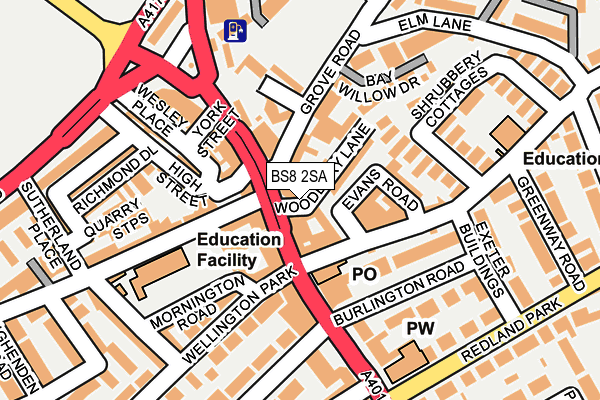 BS8 2SA map - OS OpenMap – Local (Ordnance Survey)