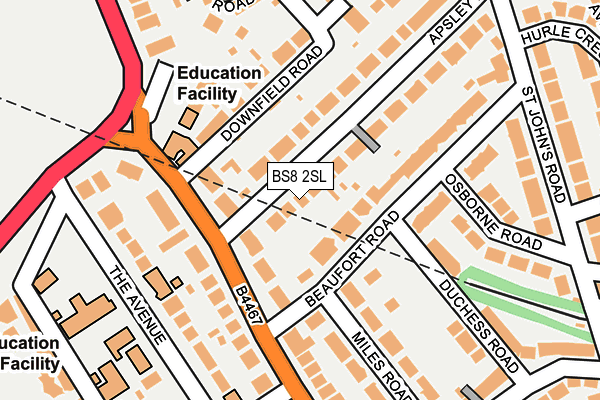 BS8 2SL map - OS OpenMap – Local (Ordnance Survey)