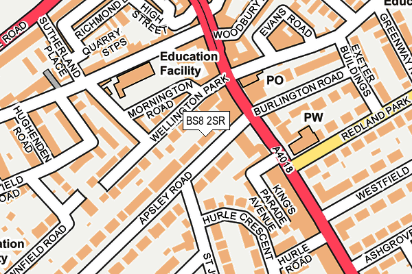 BS8 2SR map - OS OpenMap – Local (Ordnance Survey)