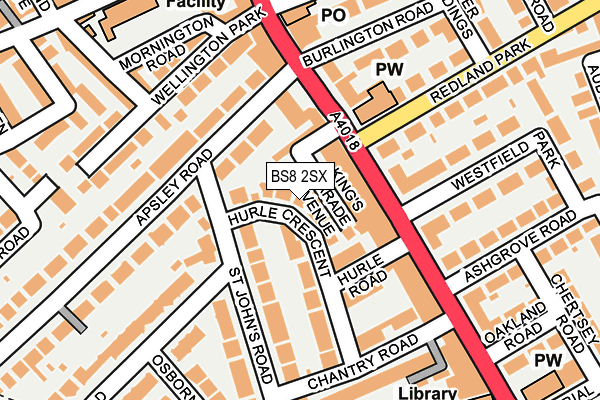 BS8 2SX map - OS OpenMap – Local (Ordnance Survey)