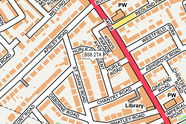 BS8 2TA map - OS OpenMap – Local (Ordnance Survey)