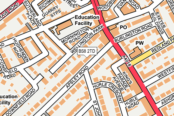 BS8 2TD map - OS OpenMap – Local (Ordnance Survey)