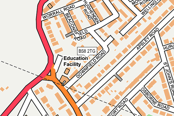 BS8 2TG map - OS OpenMap – Local (Ordnance Survey)