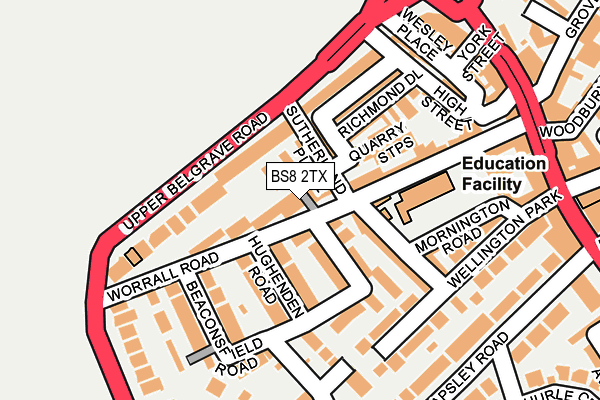 BS8 2TX map - OS OpenMap – Local (Ordnance Survey)