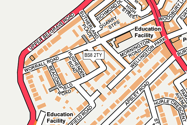 BS8 2TY map - OS OpenMap – Local (Ordnance Survey)