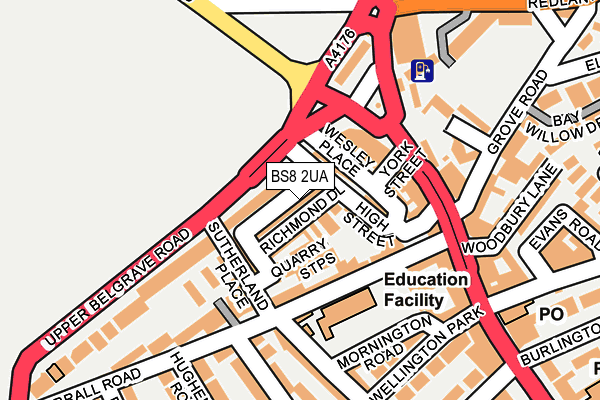 BS8 2UA map - OS OpenMap – Local (Ordnance Survey)