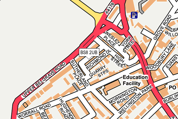 BS8 2UB map - OS OpenMap – Local (Ordnance Survey)