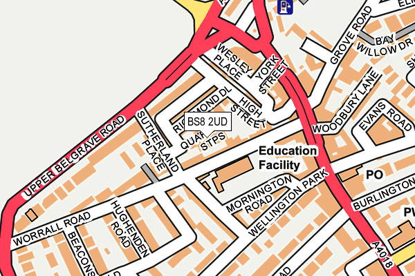 BS8 2UD map - OS OpenMap – Local (Ordnance Survey)