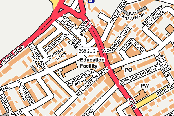 BS8 2UG map - OS OpenMap – Local (Ordnance Survey)