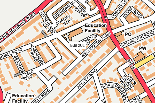 BS8 2UL map - OS OpenMap – Local (Ordnance Survey)