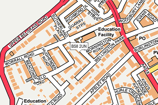 BS8 2UN map - OS OpenMap – Local (Ordnance Survey)