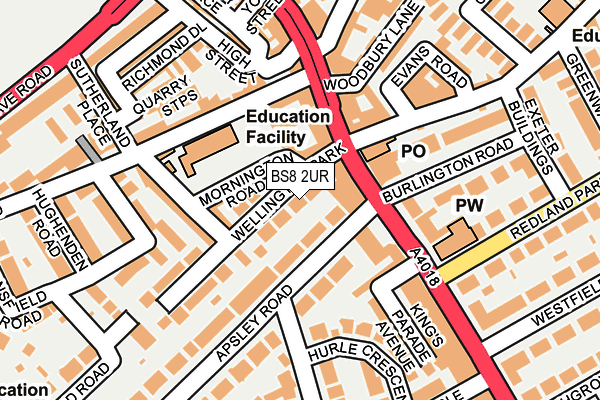 BS8 2UR map - OS OpenMap – Local (Ordnance Survey)