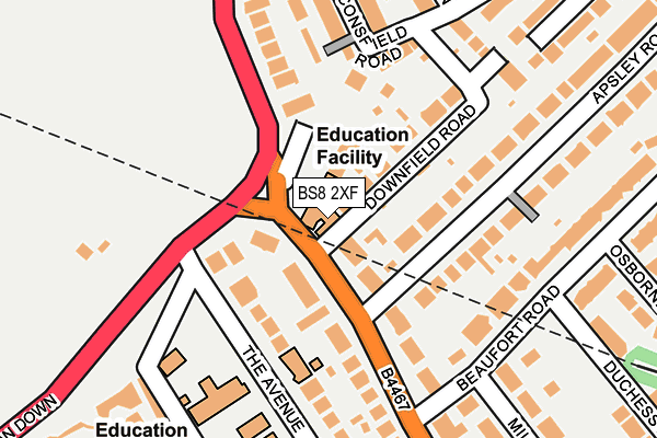 BS8 2XF map - OS OpenMap – Local (Ordnance Survey)