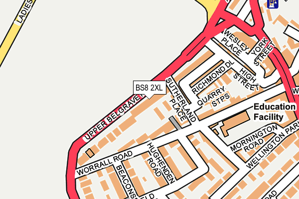 BS8 2XL map - OS OpenMap – Local (Ordnance Survey)