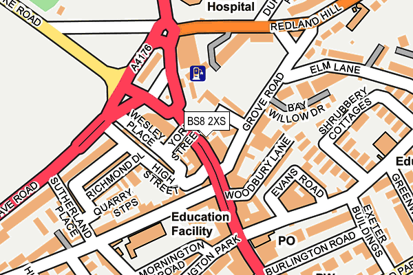 BS8 2XS map - OS OpenMap – Local (Ordnance Survey)