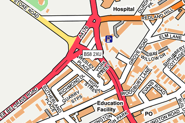 BS8 2XU map - OS OpenMap – Local (Ordnance Survey)