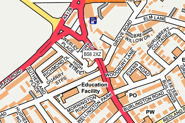 BS8 2XZ map - OS OpenMap – Local (Ordnance Survey)