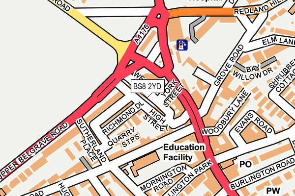 BS8 2YD map - OS OpenMap – Local (Ordnance Survey)