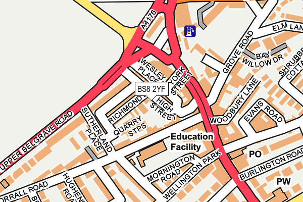 BS8 2YF map - OS OpenMap – Local (Ordnance Survey)