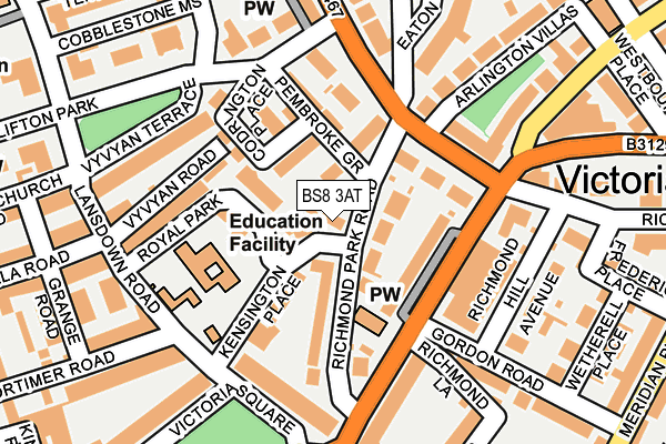 BS8 3AT map - OS OpenMap – Local (Ordnance Survey)