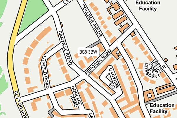 BS8 3BW map - OS OpenMap – Local (Ordnance Survey)