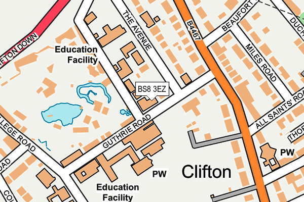 BS8 3EZ map - OS OpenMap – Local (Ordnance Survey)