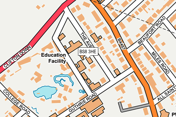 BS8 3HE map - OS OpenMap – Local (Ordnance Survey)