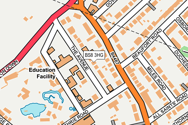 BS8 3HG map - OS OpenMap – Local (Ordnance Survey)