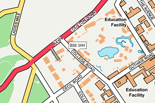 BS8 3HH map - OS OpenMap – Local (Ordnance Survey)