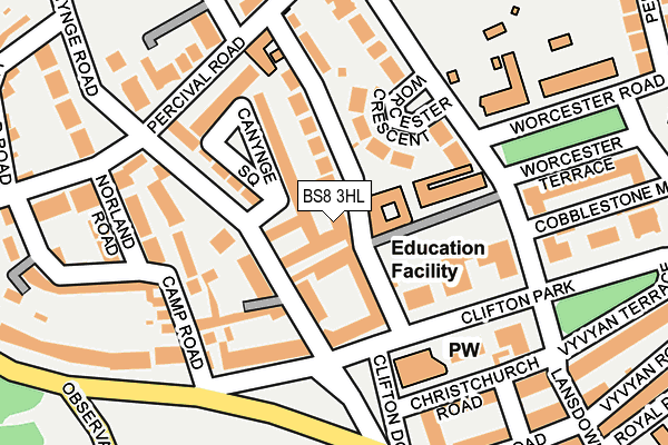 BS8 3HL map - OS OpenMap – Local (Ordnance Survey)