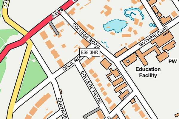 BS8 3HR map - OS OpenMap – Local (Ordnance Survey)