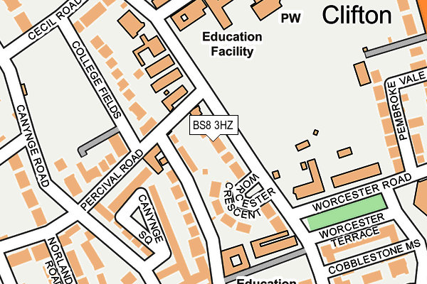 BS8 3HZ map - OS OpenMap – Local (Ordnance Survey)