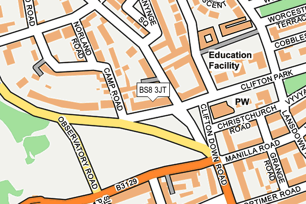 BS8 3JT map - OS OpenMap – Local (Ordnance Survey)