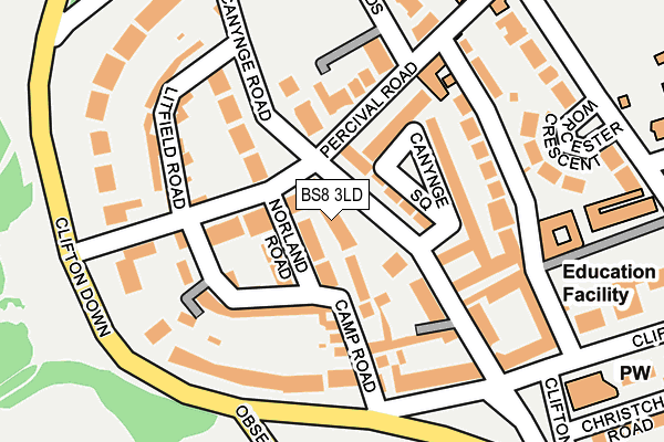 BS8 3LD map - OS OpenMap – Local (Ordnance Survey)
