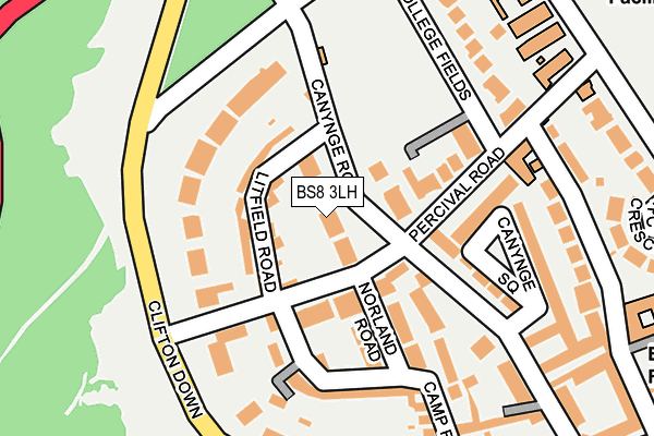 BS8 3LH map - OS OpenMap – Local (Ordnance Survey)